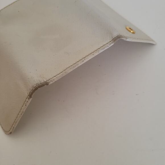 Authentic Prada Multicles Key Holder Hooks Case White Small Wallet Leather Logo - Picture 8 of 11
